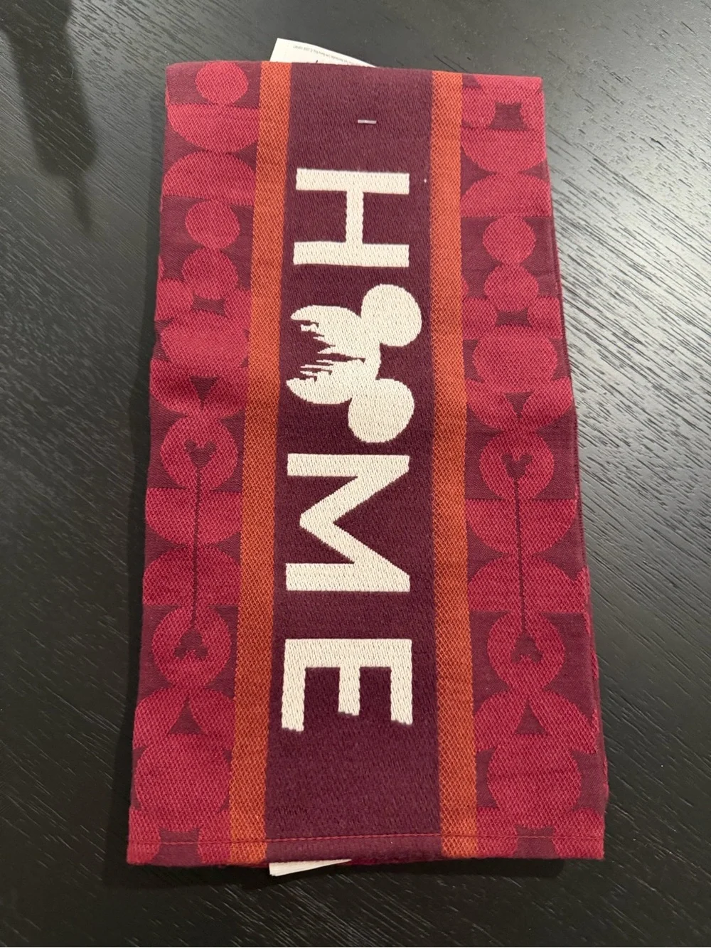Disney parks HOME Red and Burgundy Decorative towel